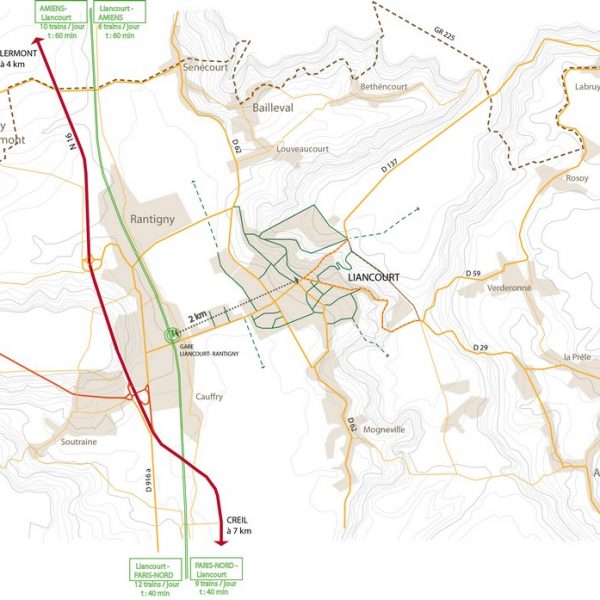 Carte analyse site Liancourt APIJ valorisation foncière reconversion pénitentiaire Rethink