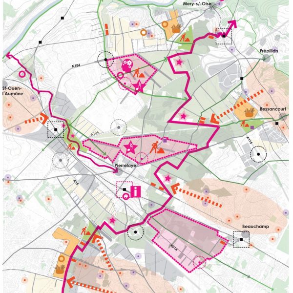 Plan-guide indice B Plaine Pierrelaye Val d'Oise aménagement forêt territorial DDT Rethink