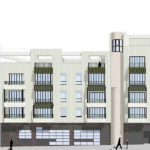 Élévation façade réhabilitée 55 logements 17 rue d'Alleray Paris 15 balcons végétalisés bow-windows HPE rénovation par Rethink