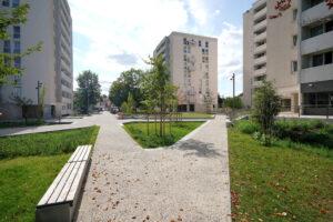 Espaces extérieurs réhabilités La Hêtraie Limeil-Brévannes 94450 Paris Habitat livraison Rethink
