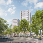 Vue projet îlot des Fusains Aubervilliers 93300 RIVP espaces publics végétalisés logements par Rethink