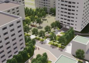 Requalification espaces extérieurs résidence Avre 78340 Les Clayes-sous-Bois Polylogis par Rethink