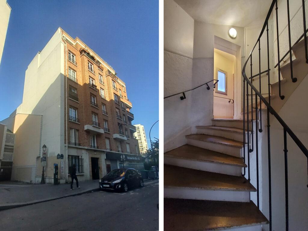 Pignon et cage d'escalier existants, immeuble 75 rue des Amandiers, Paris 20e, avant réhabilitation, par Rethink